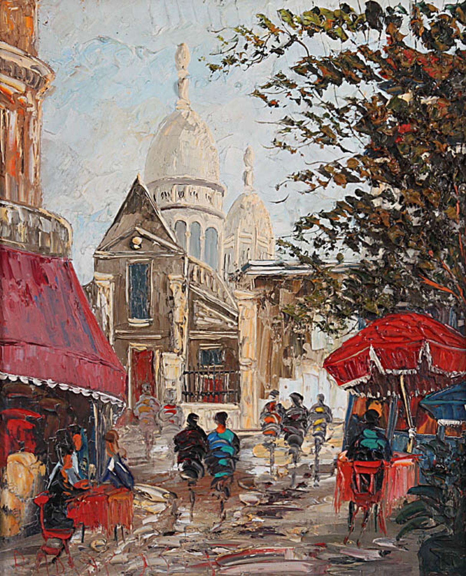 MalerMitte 20. Jh..Paris, Sacre Coeur.Li. u. unles. sign.. Öl/Lwd., 55 x 46 cm. R..€ 30