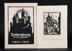 Rothenburg ob der Tauber12 Holzschnitte auf Japanseidenpapier von W. Foerster, jeweils handsign.