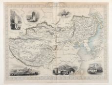 Stahlstich19. Jh..Landkarte von Tibet, Mongolei und Mandschurei.Gestochen von J. Rapkin, die