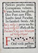 Missale BlattWohl 17./18. Jh.. Beidseitige schwarze und rote Beschriftung und mit Noten versehen.