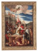 Italienischer MeisterUmkreis Leandro Bassano (1557-1622).Martyrium der heiligen Afra. Um 1600.Öl/