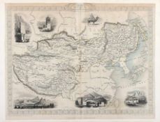 Stahlstich19. Jh..Landkarte von Tibet, Mongolei und Mandschurei.Gestochen von J. Rapkin, die