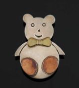 BroscheForm eines Teddybären. Mexiko. 925er Silber. L 5,1 cm. 16,7 g.o. L.