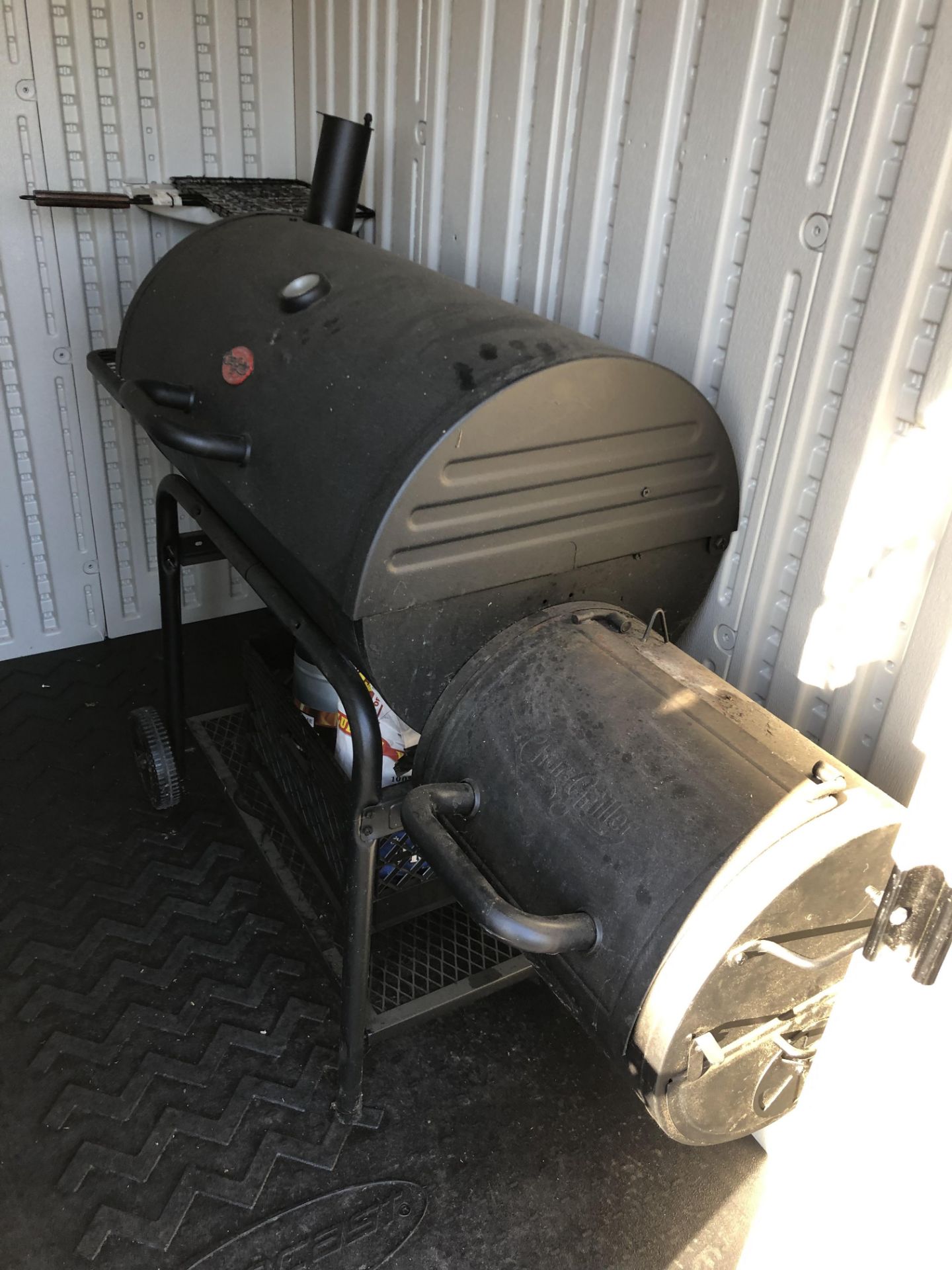 Horizontal Black Charcoal Smoker