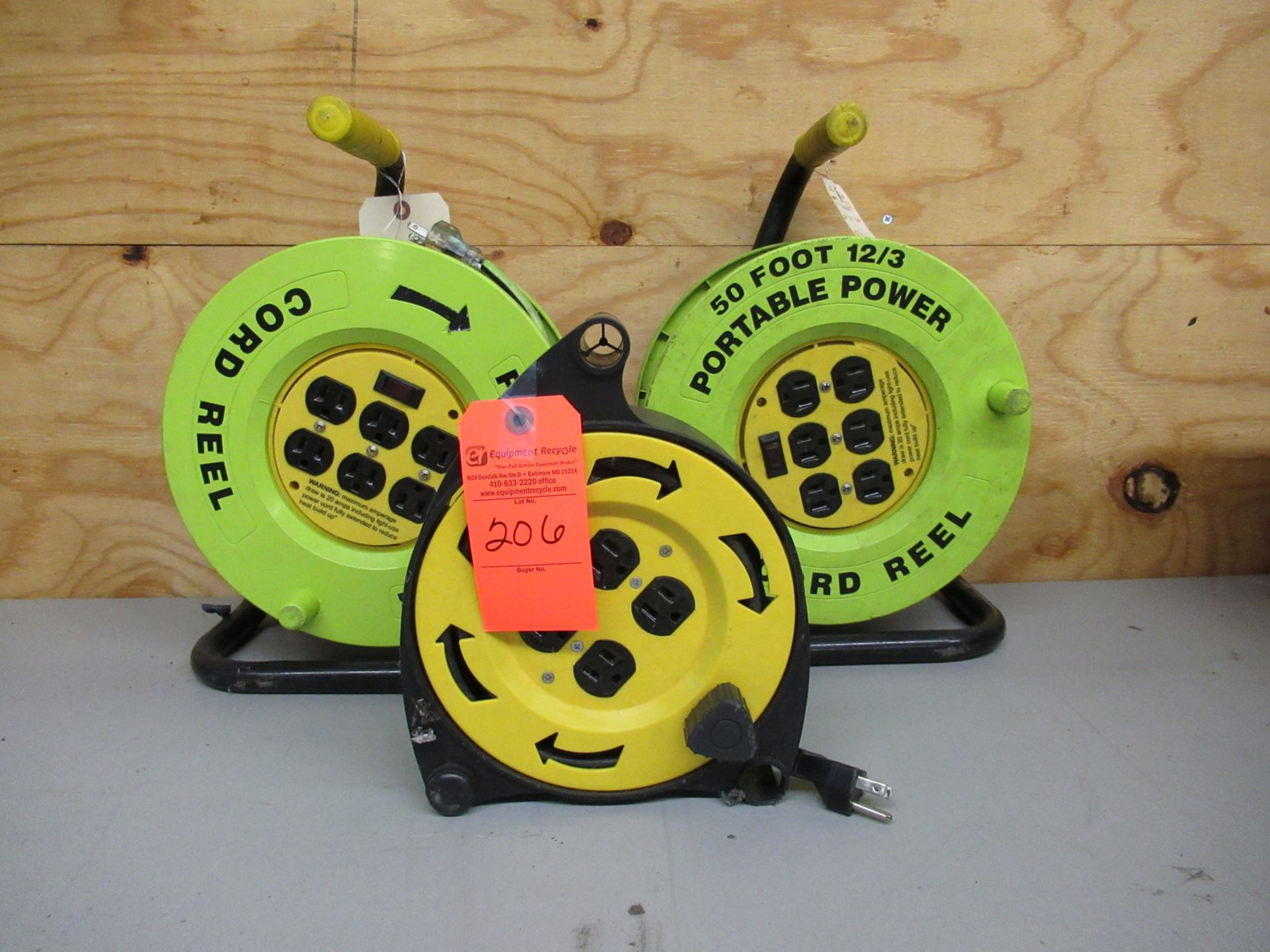 3 Heavy Duty Extension Cord and Reels S-19880 50 ft & 4 Extension Cords