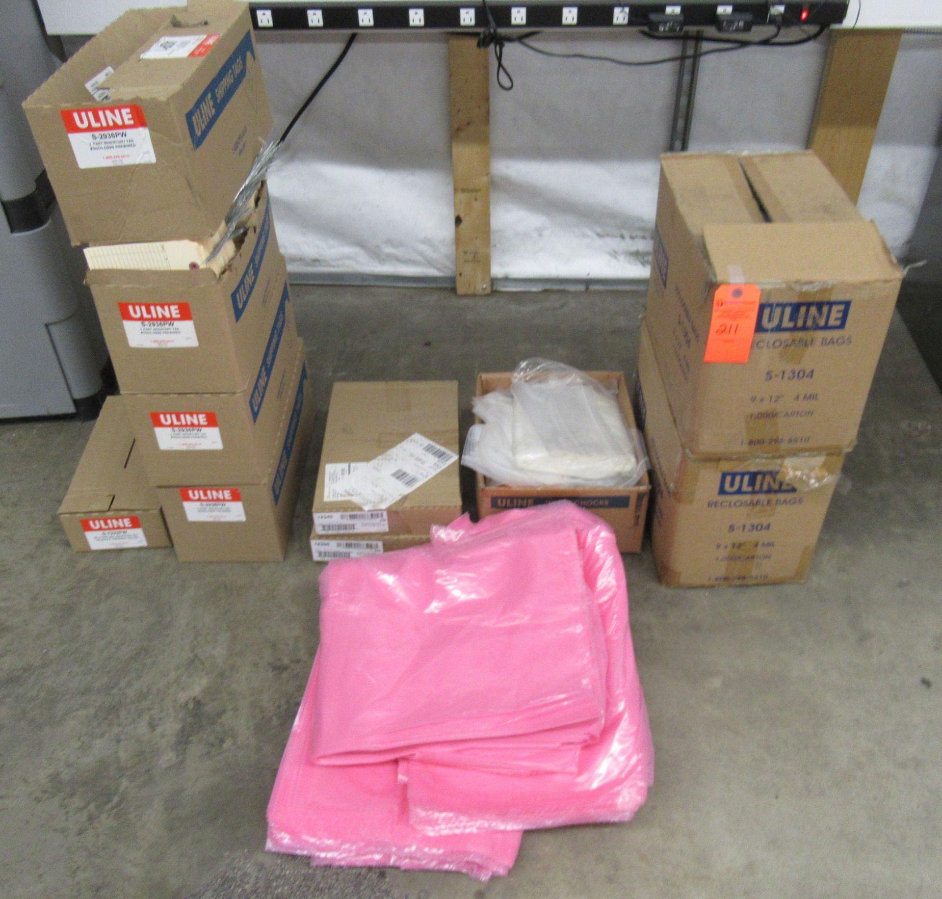 Uline Shipping Shipping Tags, Inspection Tags, Inventory Tags, and Assorted Bags in Different Sizes