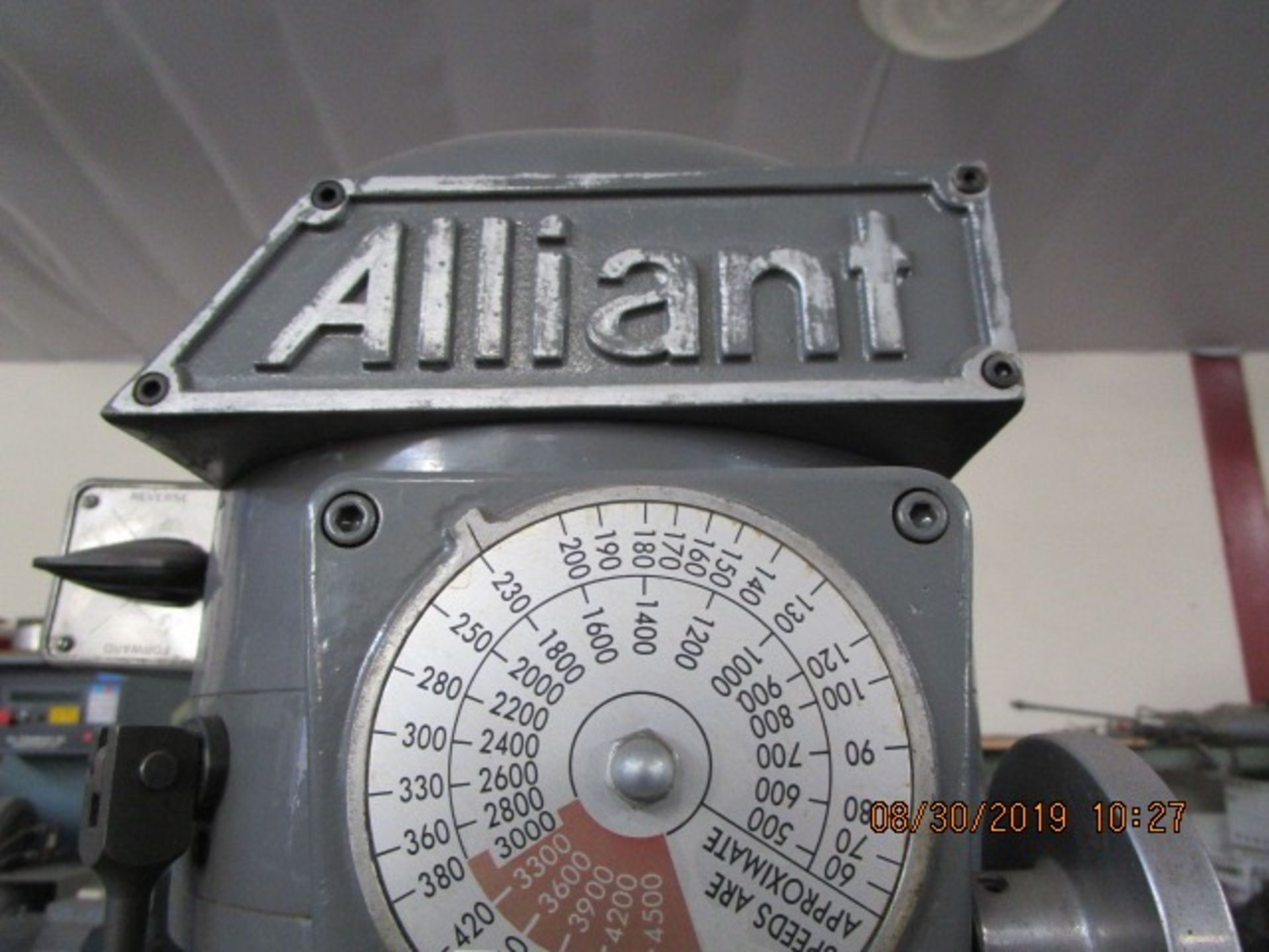 15 - ALLIANT 9" x 42" 42S VERTICAL MILL / COREDRILL MOD.42S-VARIABLE SPEED SPINDLE - Image 12 of 14