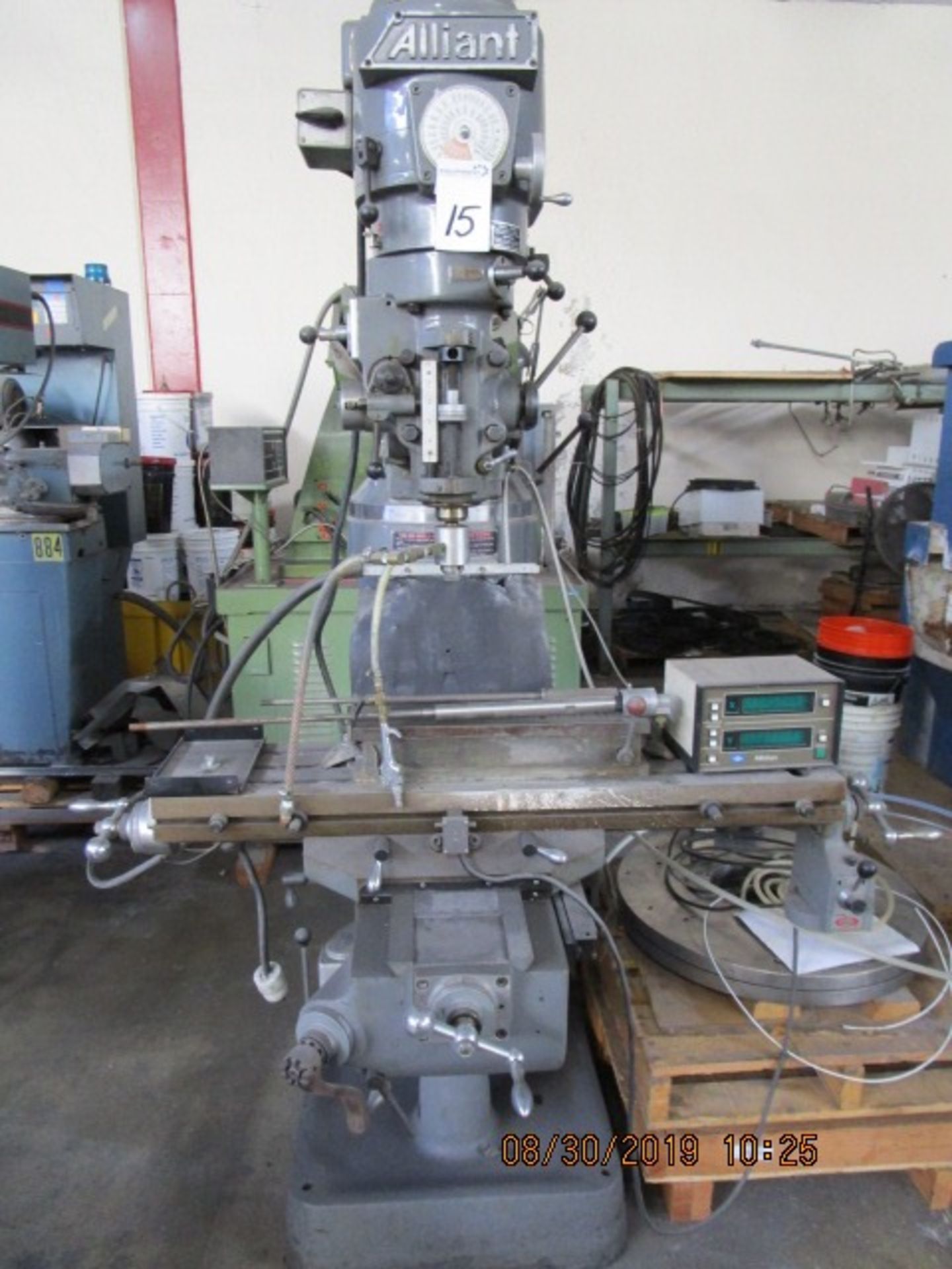 15 - ALLIANT 9" x 42" 42S VERTICAL MILL / COREDRILL MOD.42S-VARIABLE SPEED SPINDLE