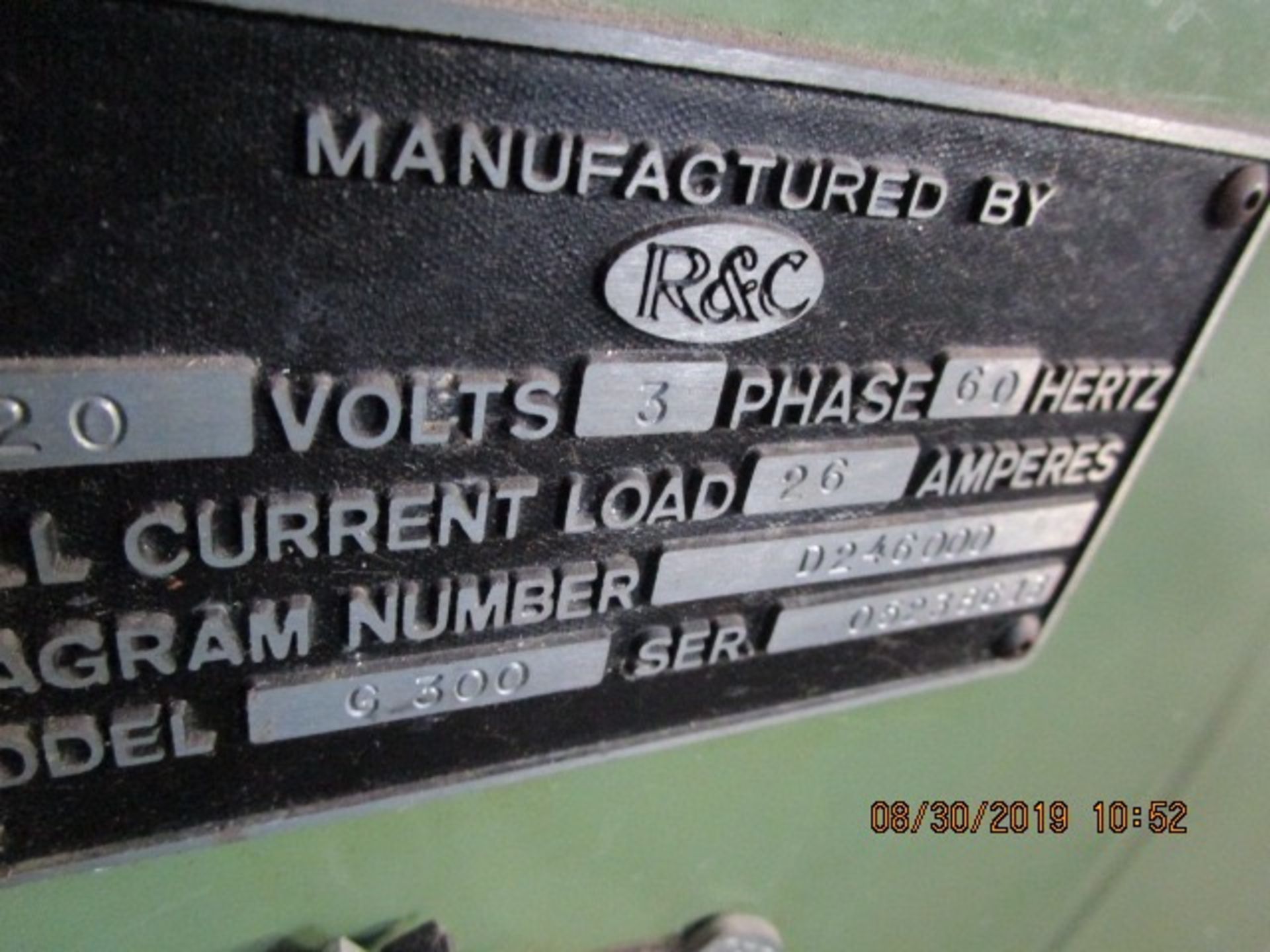 16 - ROGERS & CLARKE G300 -12" CAPACITY - GLASS GRINDER GENERATOR-TRAK DIGITAL READOUT - Image 23 of 23