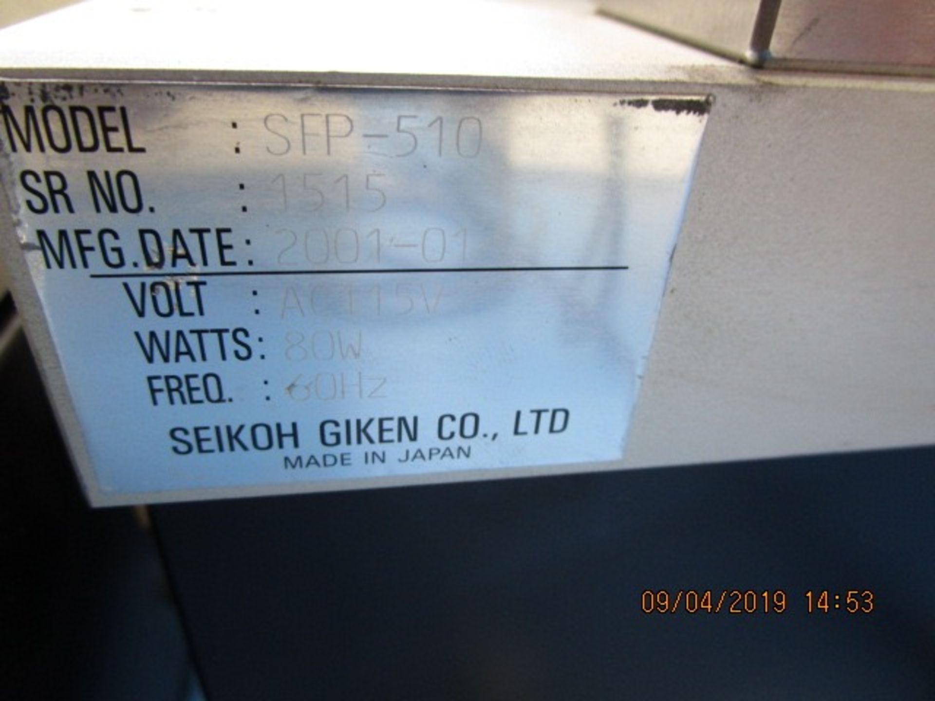 50 - SEIKOH GIKEN SFP-510 FIBER POLISHER, SN 1515 - Image 5 of 5