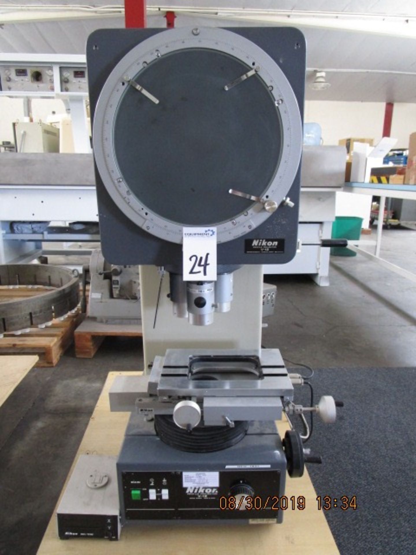 24 - NIKON V-12 BENCHTOP OPTICAL COMPARATOR PROFILE PROJECTOR