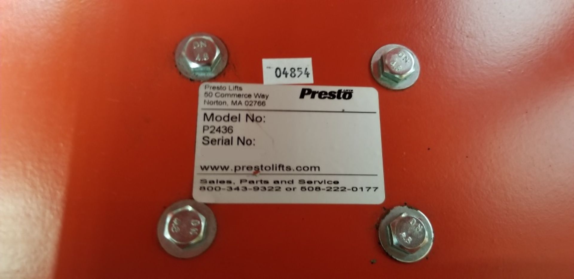 Presto 2,000LB Lift P2436 with Handle - Gilroy - Image 3 of 4