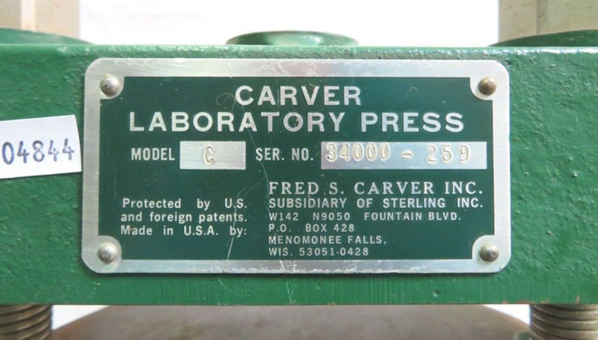 Fred S. Carver model C Manual Laboratory Press 12-Ton - Gilroy - Image 2 of 4