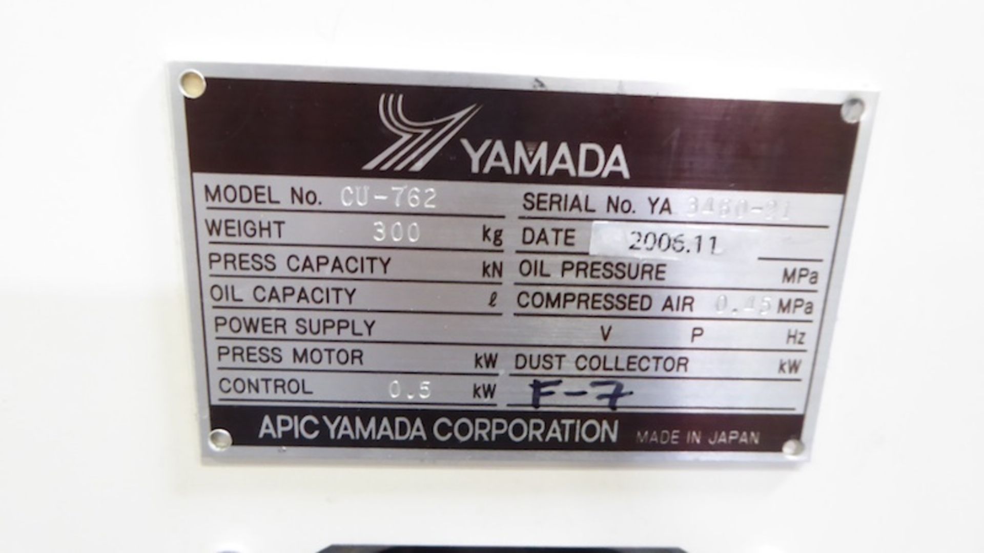 Yamada CU-762 Trim and Form Die Punch System - Gilroy - Image 11 of 11