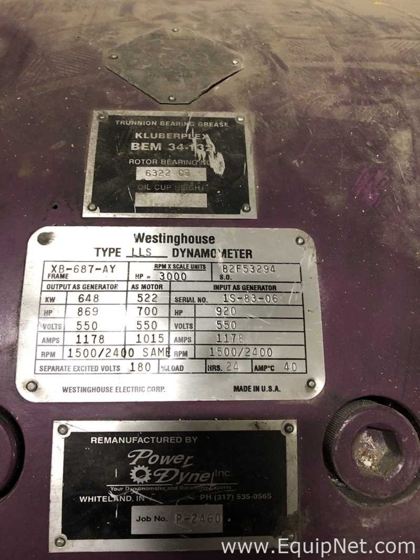 Westinghouse Type LLS DC Motoring Dynamometer