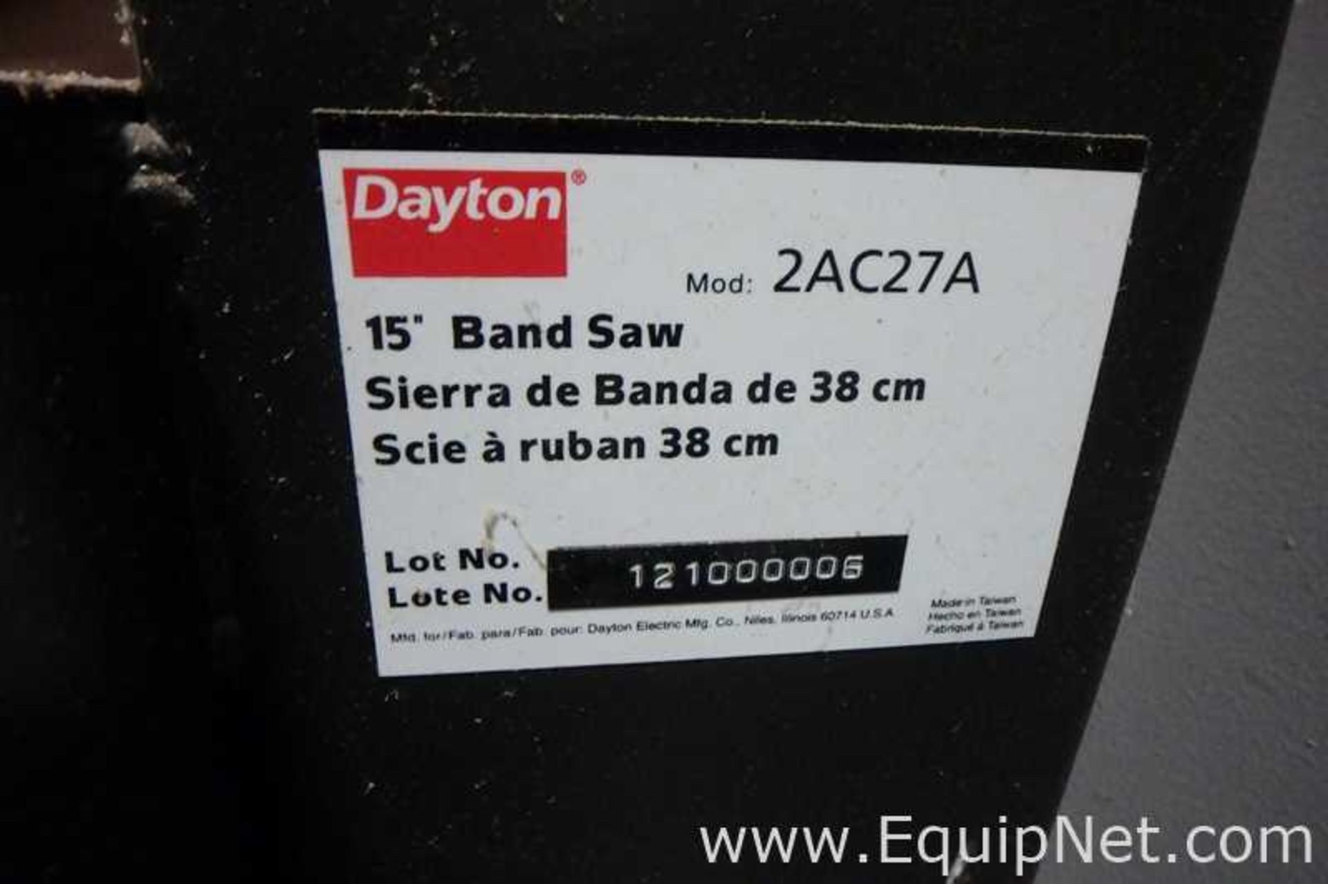 Dayton 2AC27A 15 Inch Band Saw - Image 6 of 6