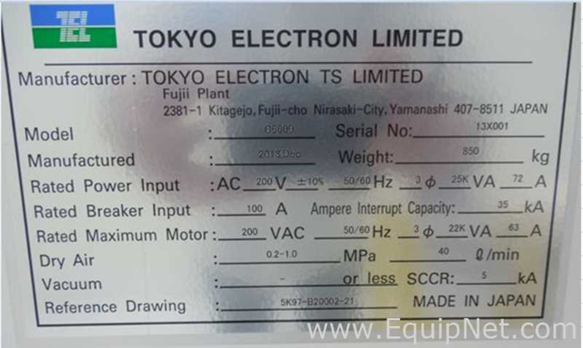 Tokyo Electron C6000 Chiller - Image 6 of 8