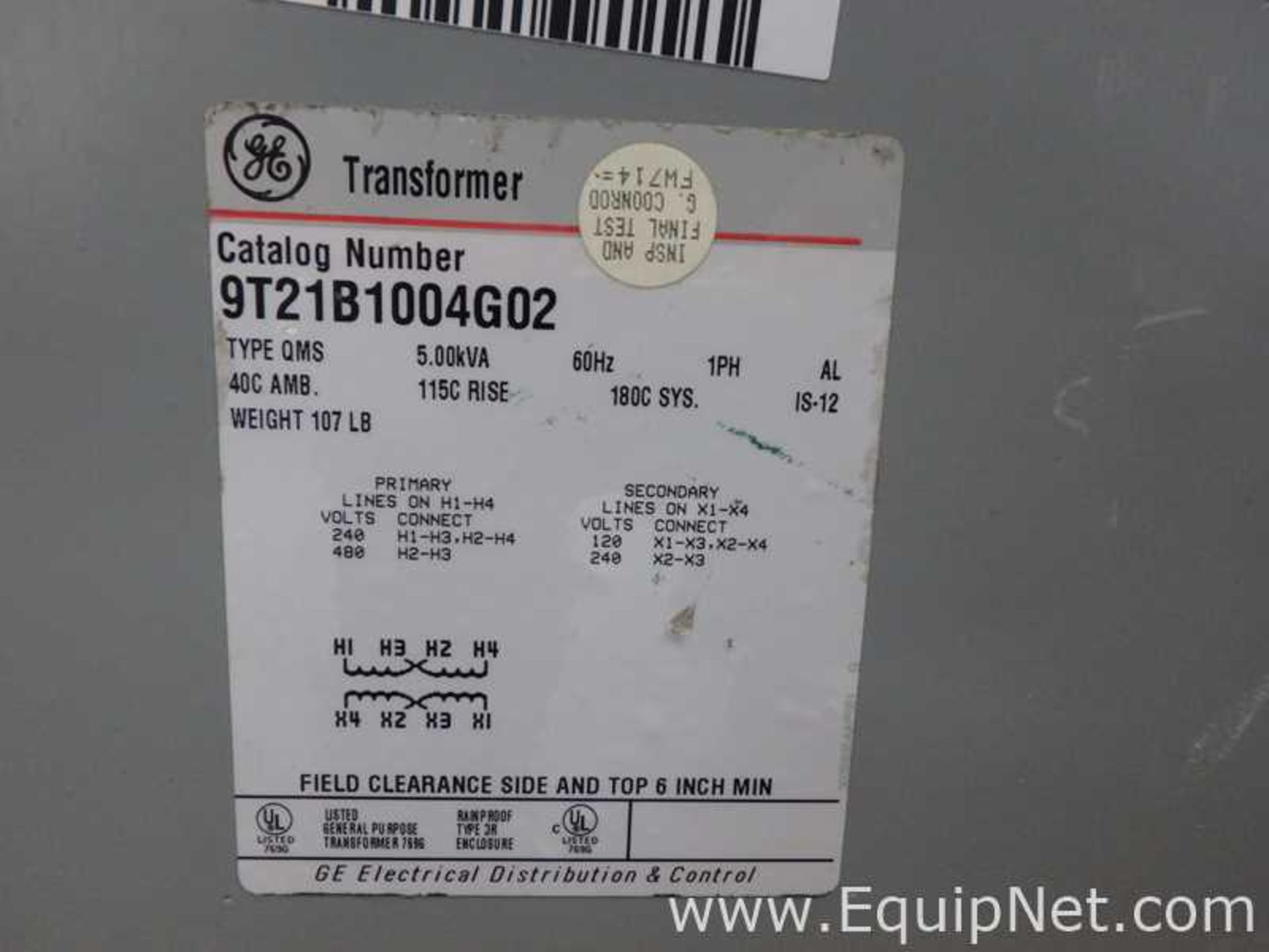 Lot of 4 General purpose Transformer Catalog NO 9T21B1004G02 and T-2-53516-3S and HS5F3AS AND SLC3 - Image 8 of 11