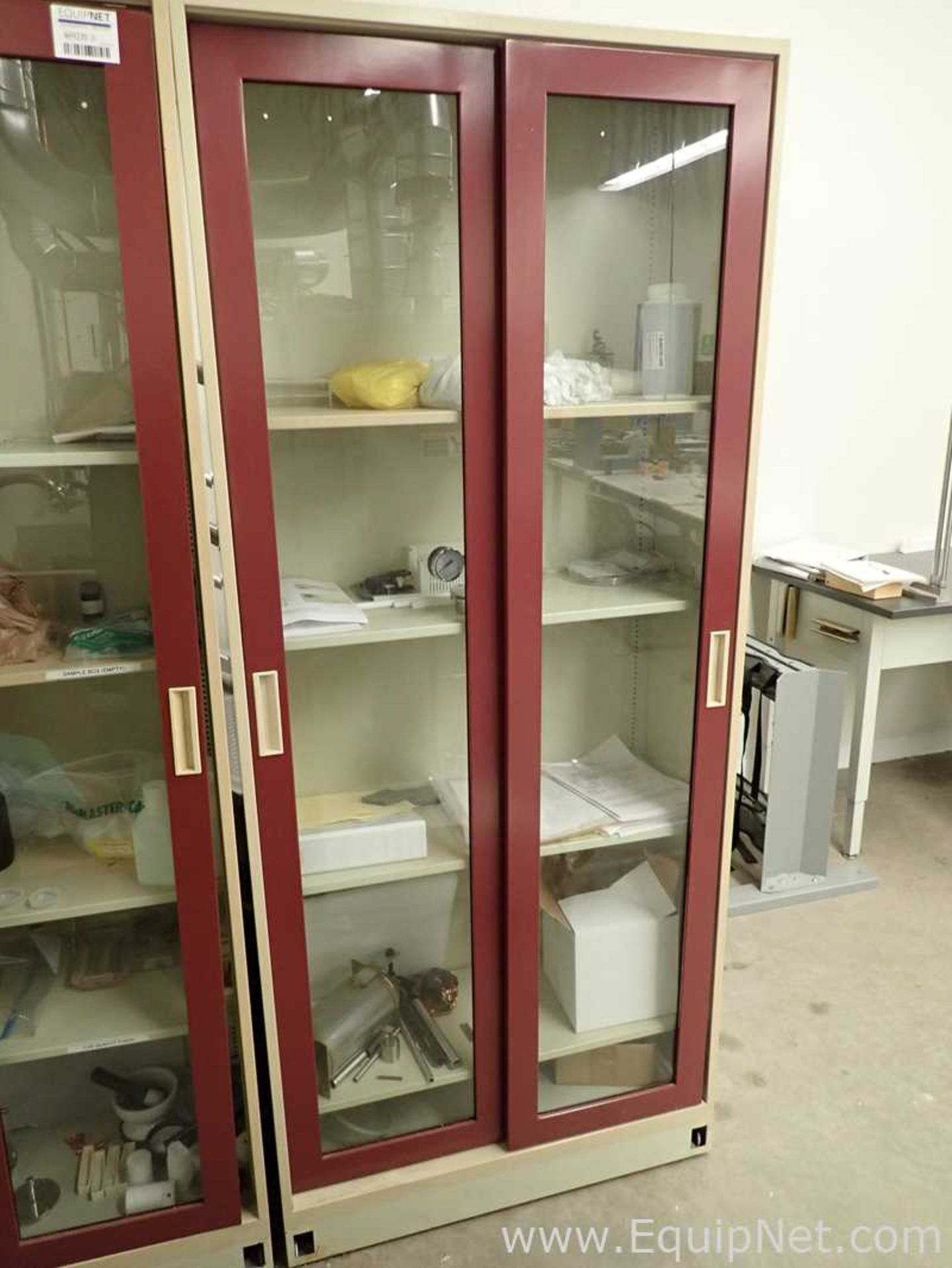 Lot of 2 Hamilton Glass Front 2 Door Storage Cabinets - Image 2 of 4