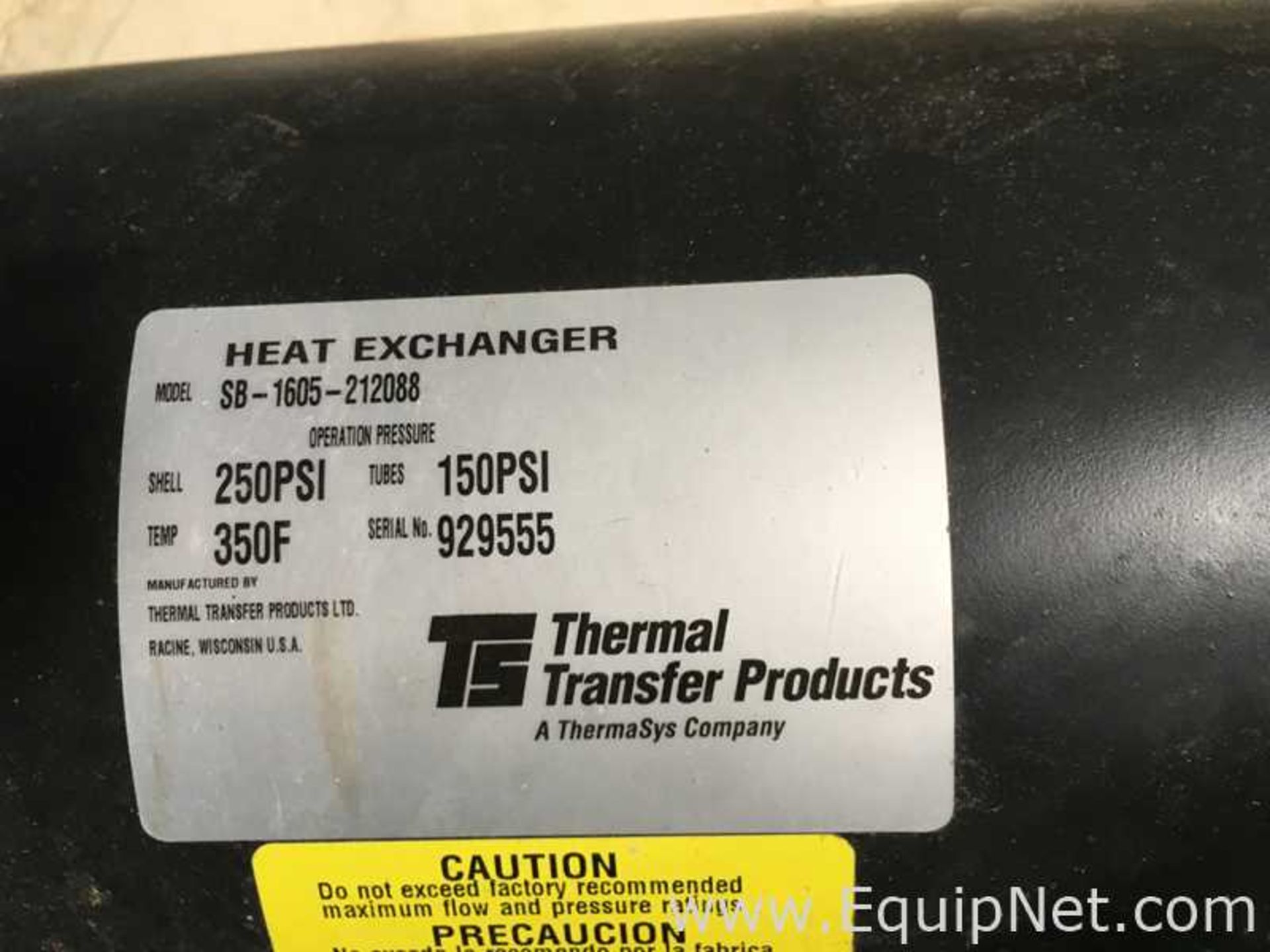 Thermal Transfer SB-1605 Shell and Tube Heat Exchanger - Image 3 of 5