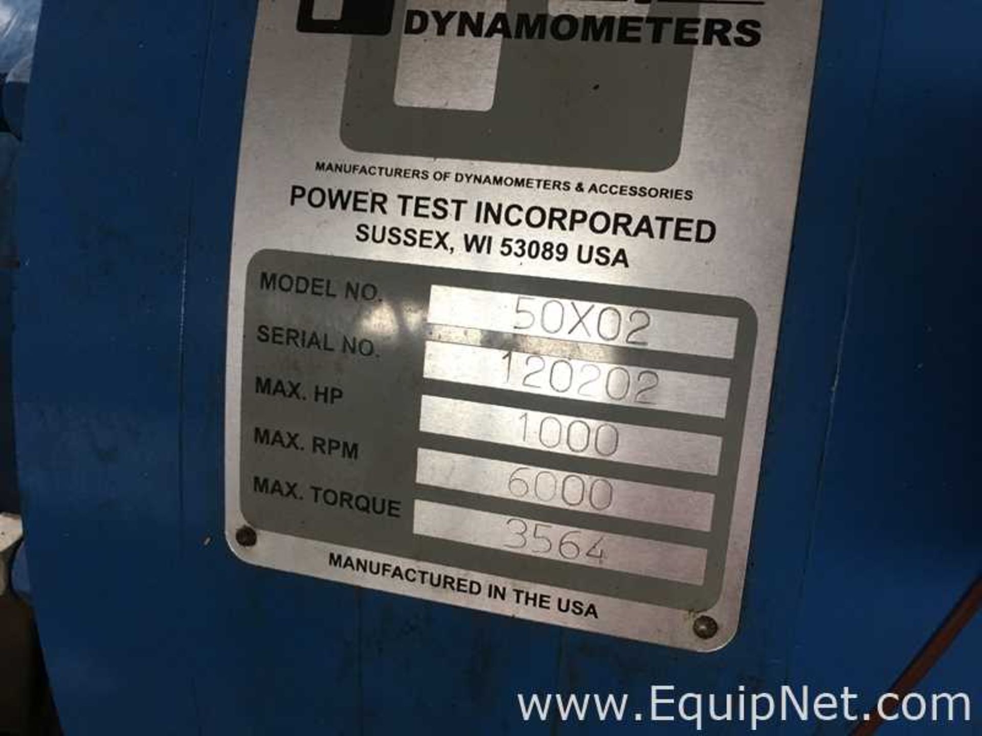 Power Test Inc. 50X Series Dynamometer Water Durability Test System - Image 2 of 13