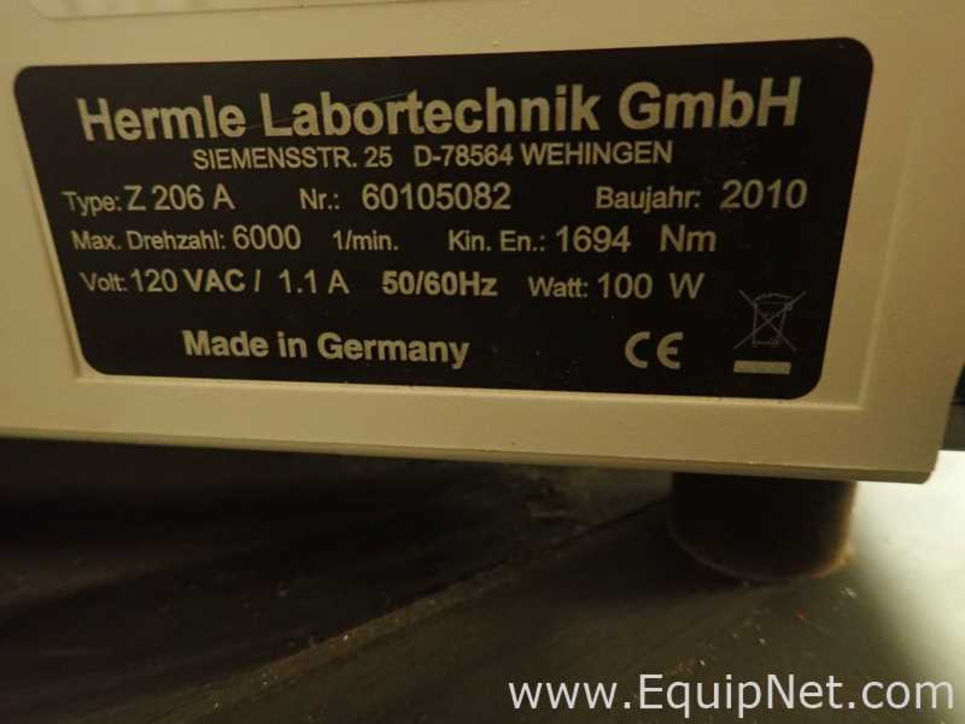 Hermle Z206A Laboratory Benchtop Centrifuge - Image 5 of 5