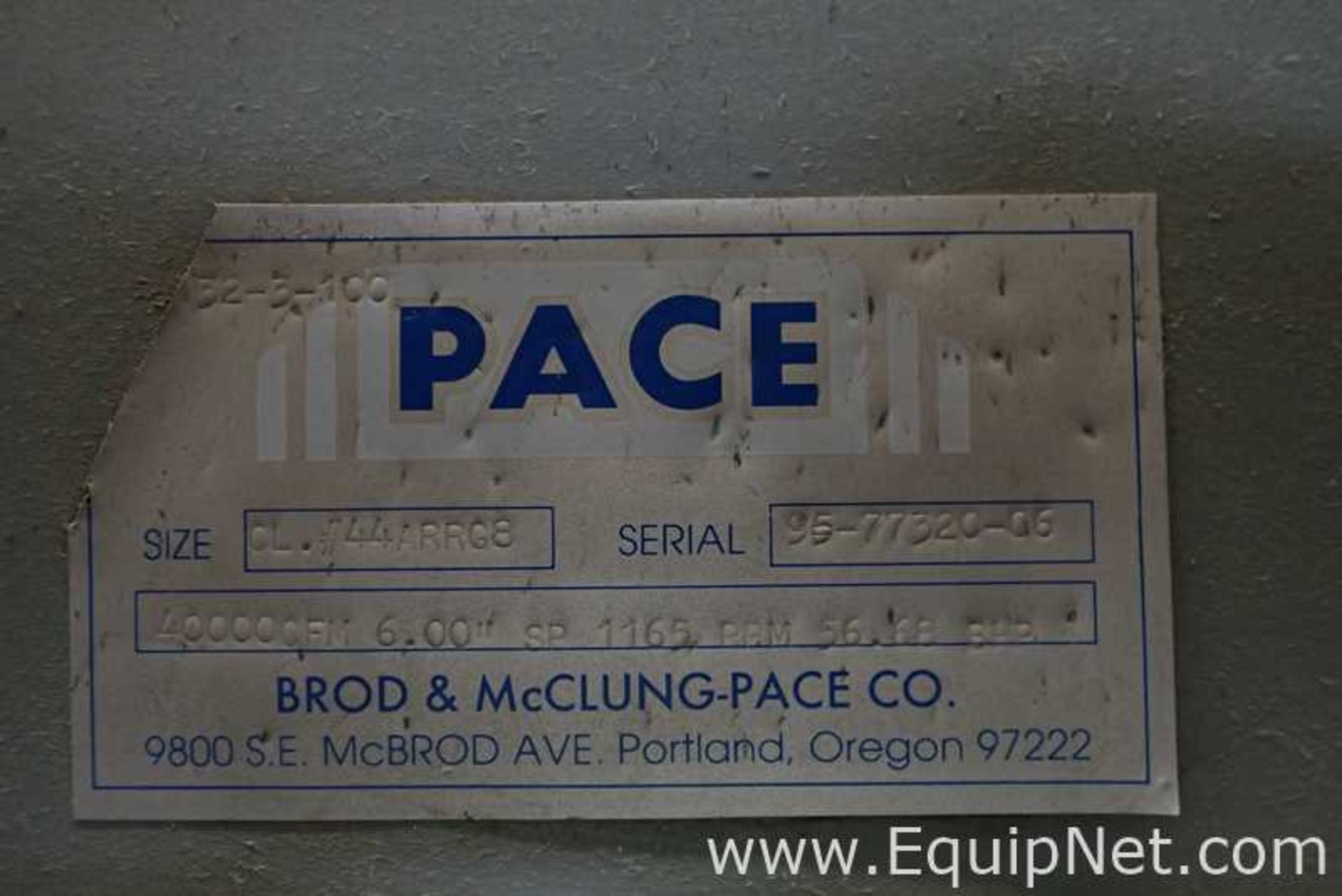 Pace Company CL 44ARRG8 General Air Handler Fan and Motor - Image 43 of 48