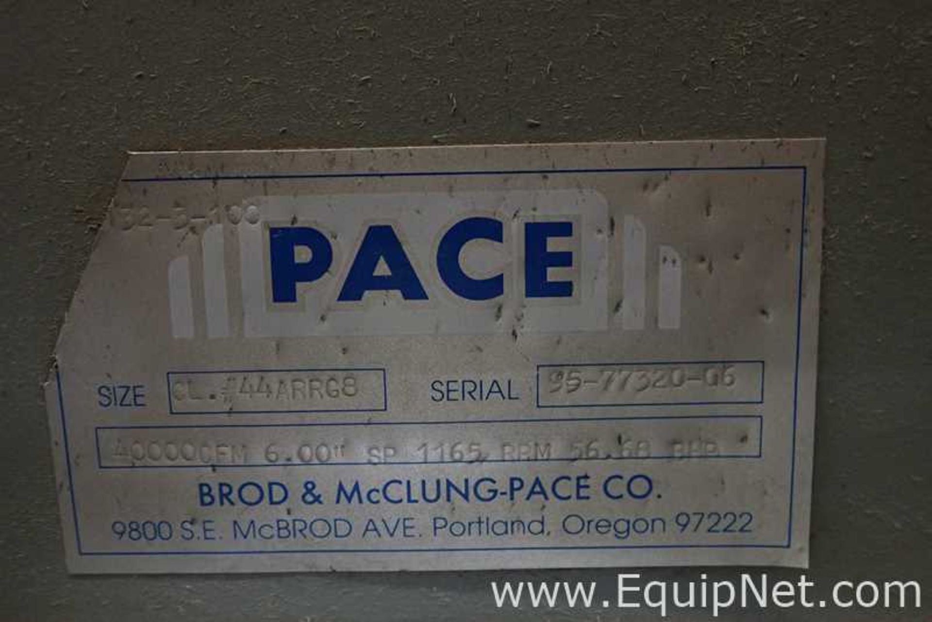 Pace Company CL 44ARRG8 General Air Handler Fan and Motor - Image 45 of 48