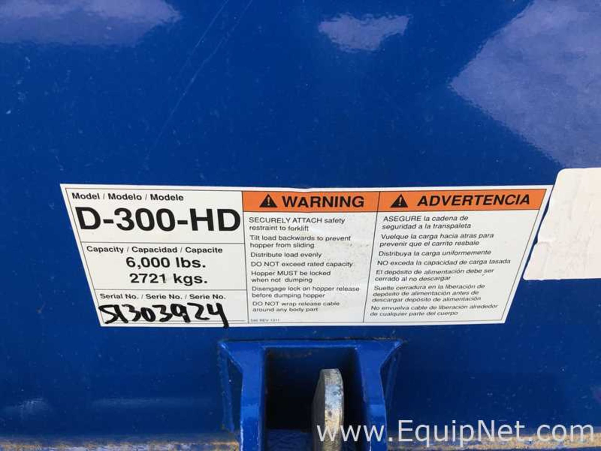 Vestil Manufacturing D-300-HD Self Dumping Steel Hopper - Image 3 of 10