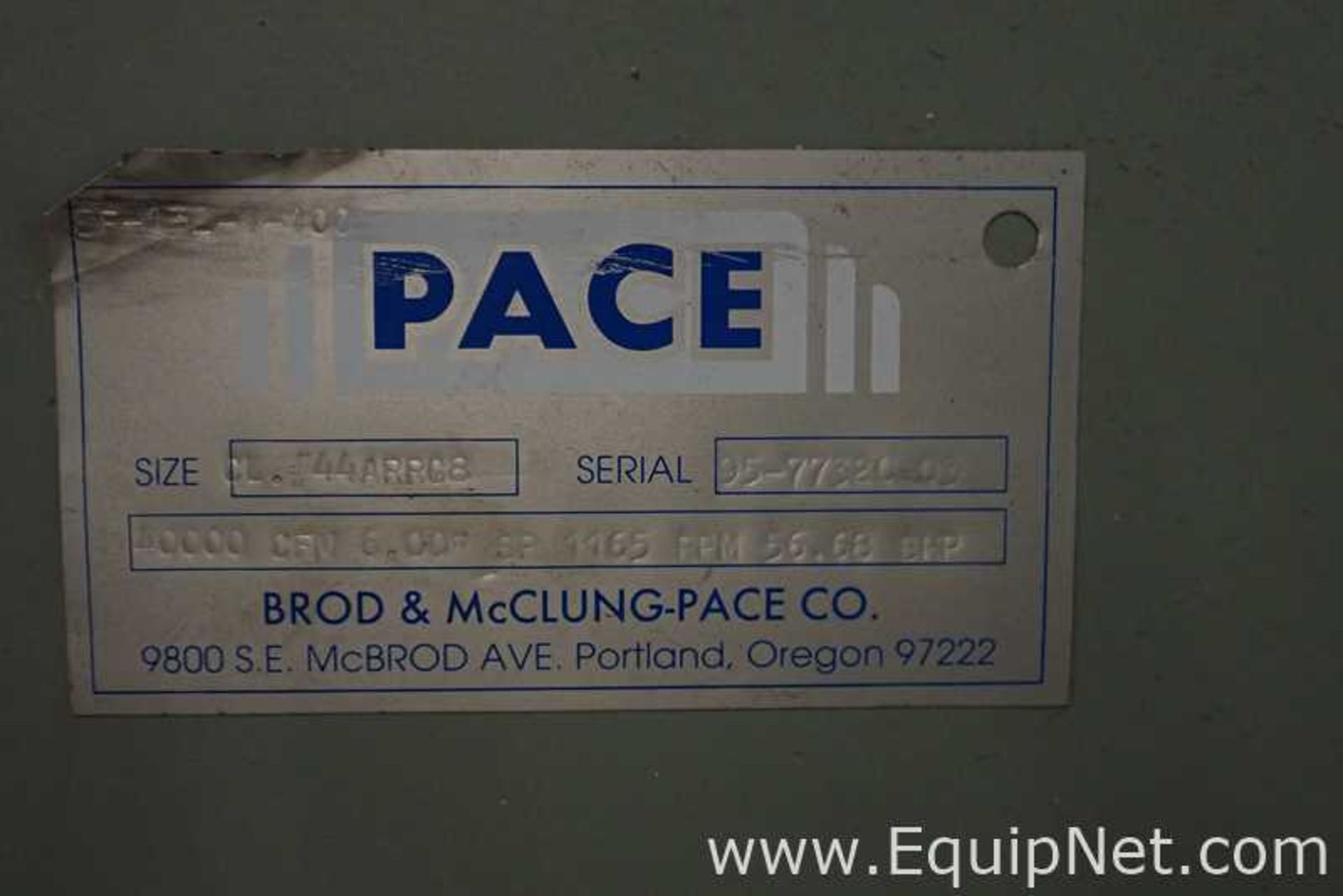 Pace Company CL 44ARRG8 General Air Handler Fan and Motor - Image 54 of 54