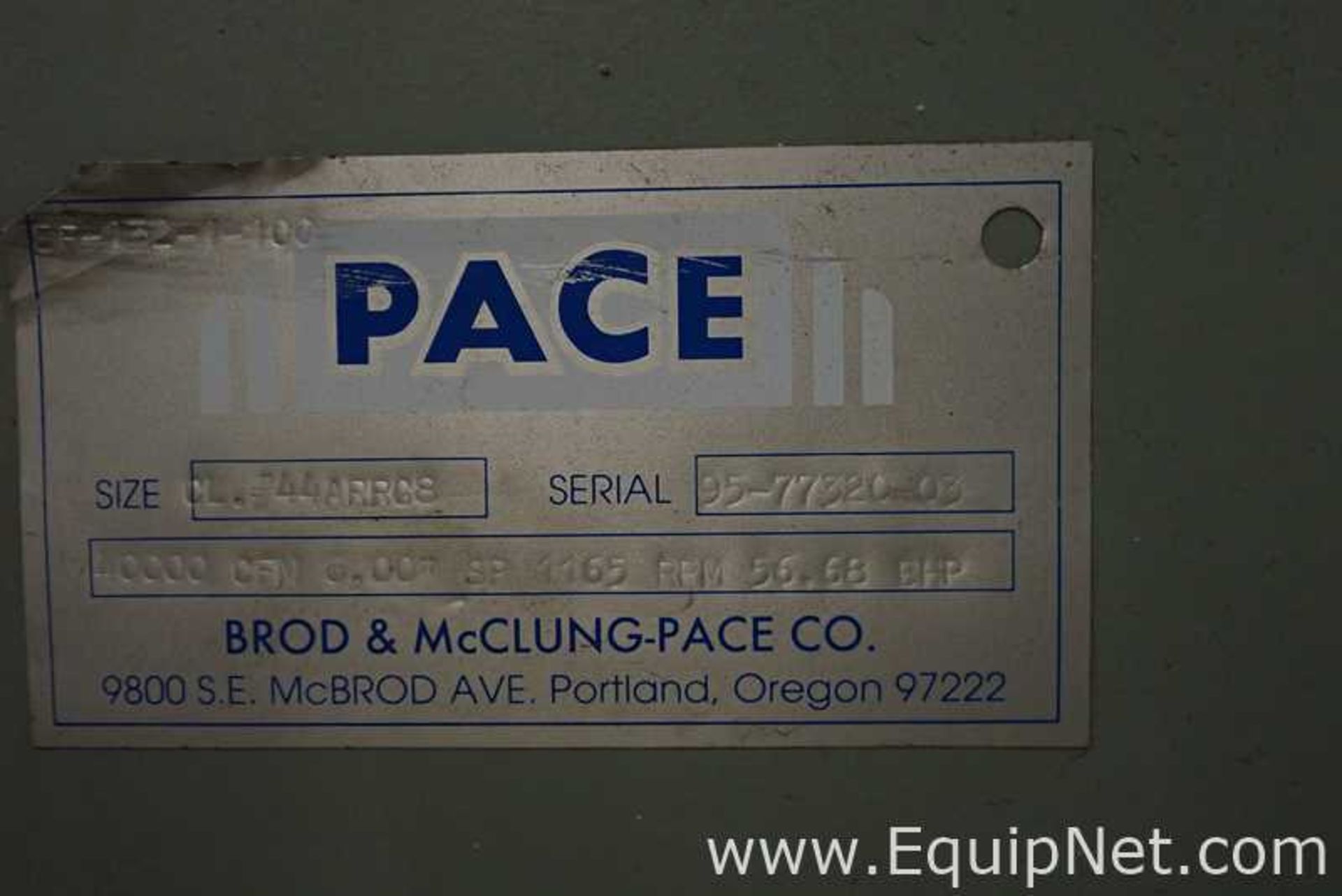 Pace Company CL 44ARRG8 General Air Handler Fan and Motor - Image 46 of 54