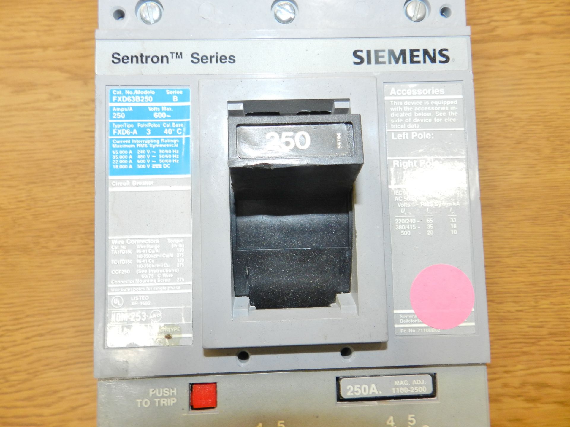 Lot of 10 Siemens Breakers (175A-800A) - Image 5 of 23