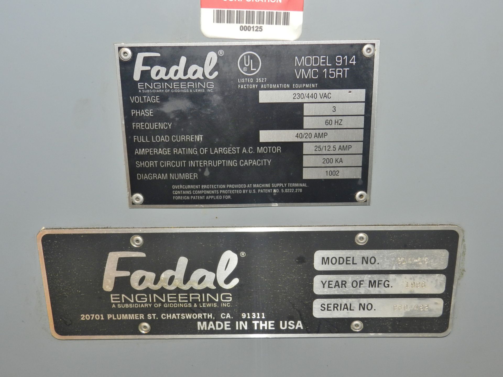 Fadal 914-15 VMC 15 CNC Vertical Machining Center - Image 9 of 9