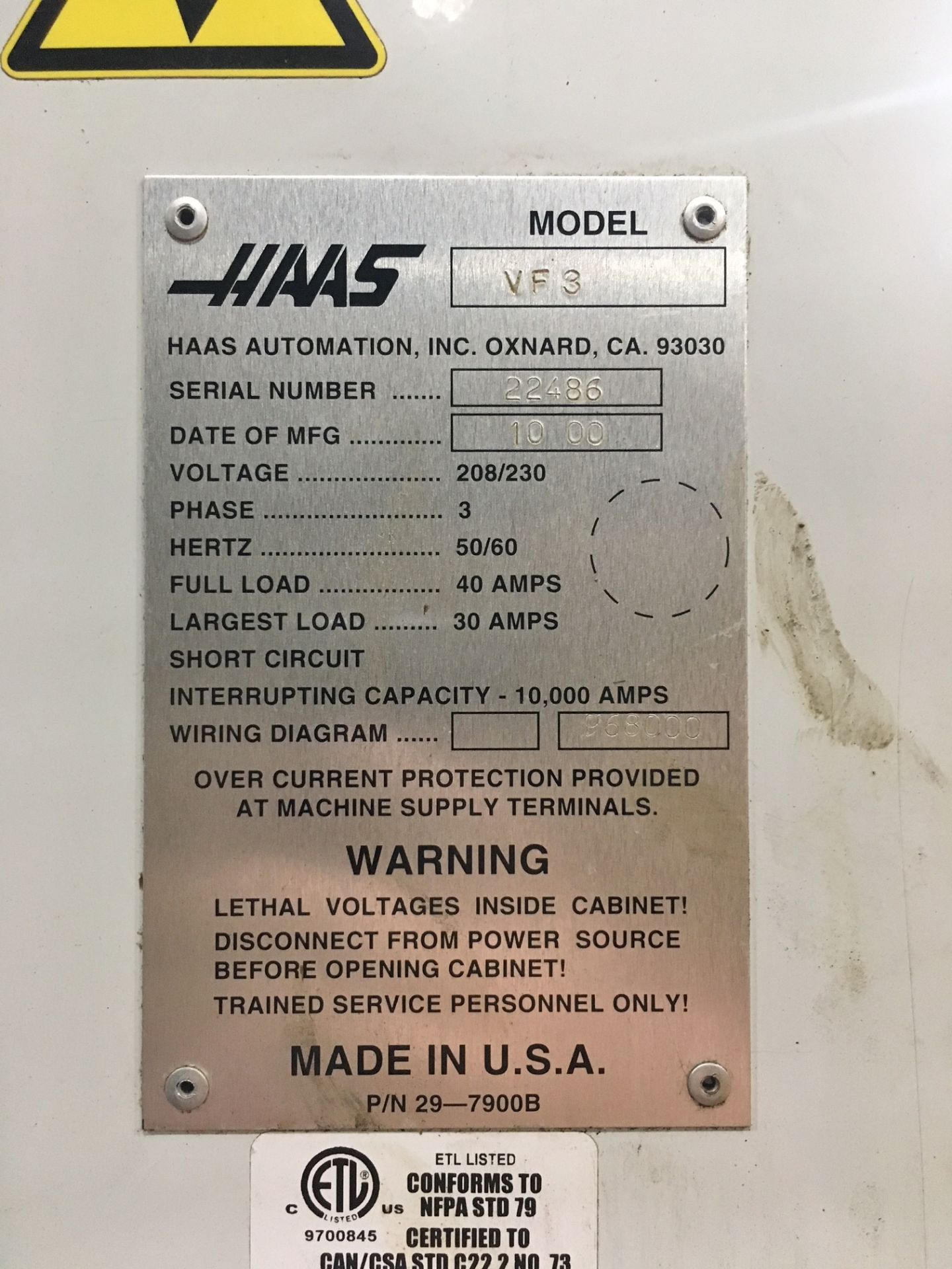 HAAS VF-3 CNC Vertical Mill - Image 6 of 6