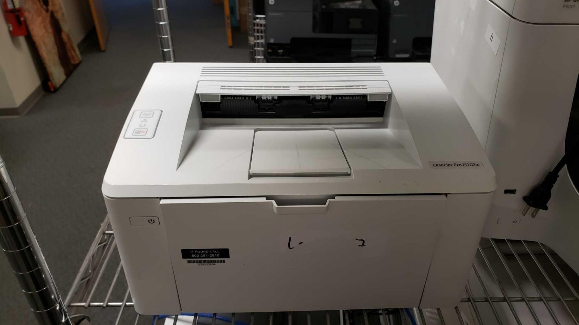 Lot of (3) Printers to include (1) HP Laserjet Pro M102w, (1) HP Officejet Pro 8720, (1) HP Laserjet - Image 2 of 4