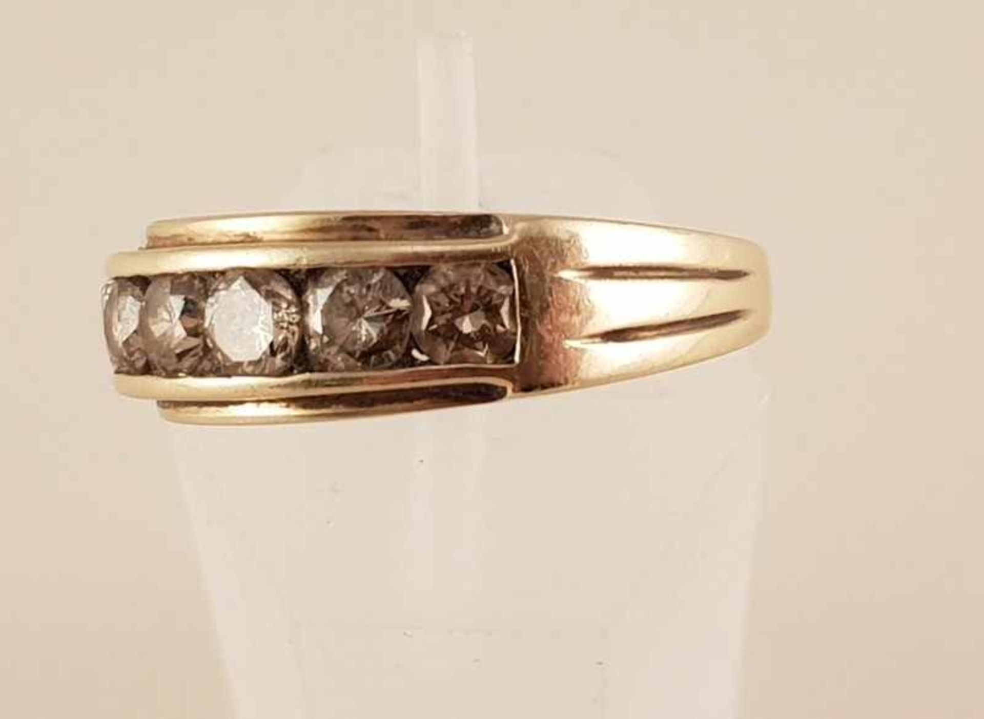 Diamant Ring, Gold 585 , zus.ca. 1ct , RW56 , 3,5g - Bild 3 aus 3