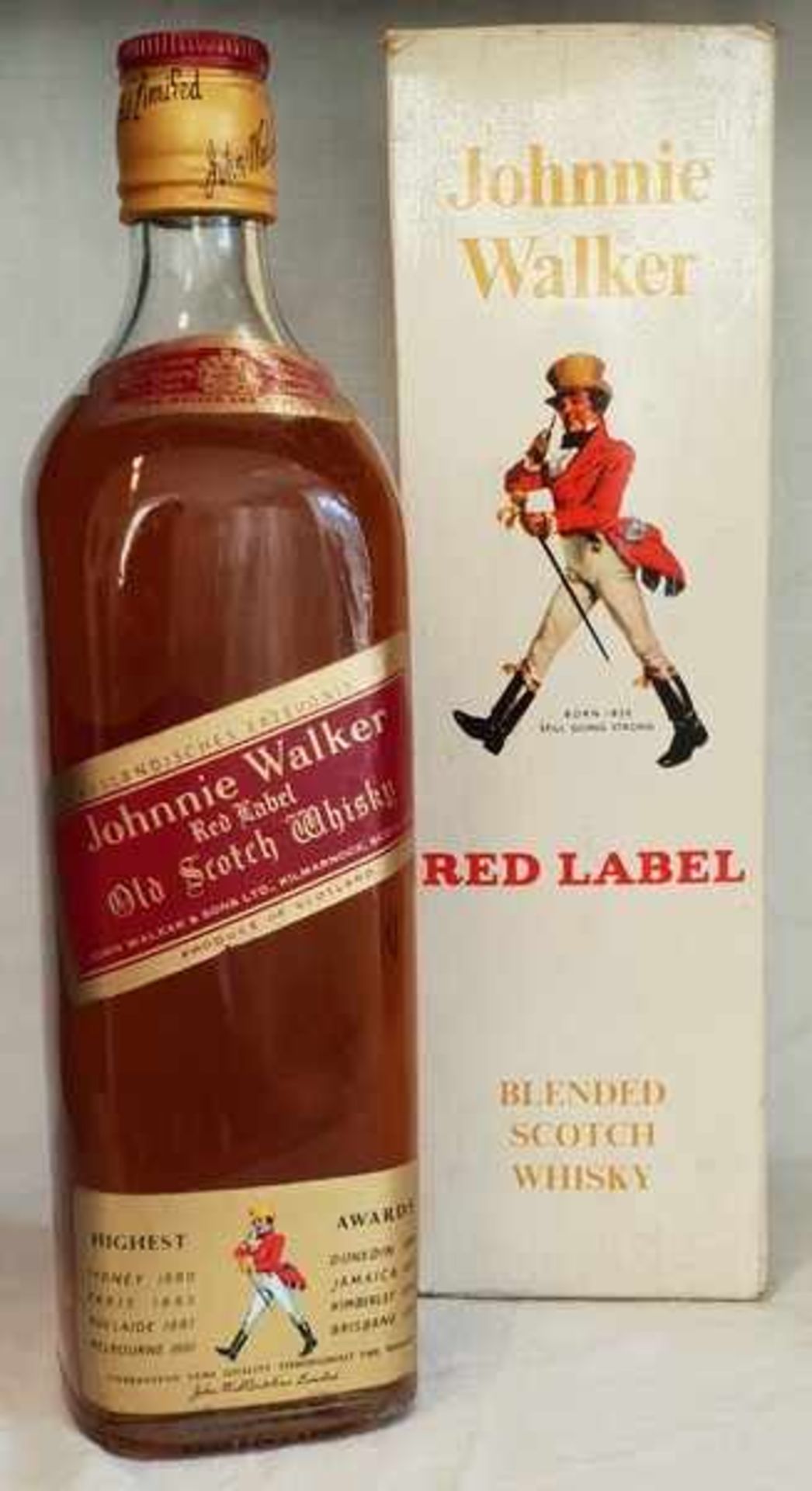 Johnnie Walker , Red Label , Blended Scotch Whisky , 70er Jahre, im Originalkarton ,ungeöffnet