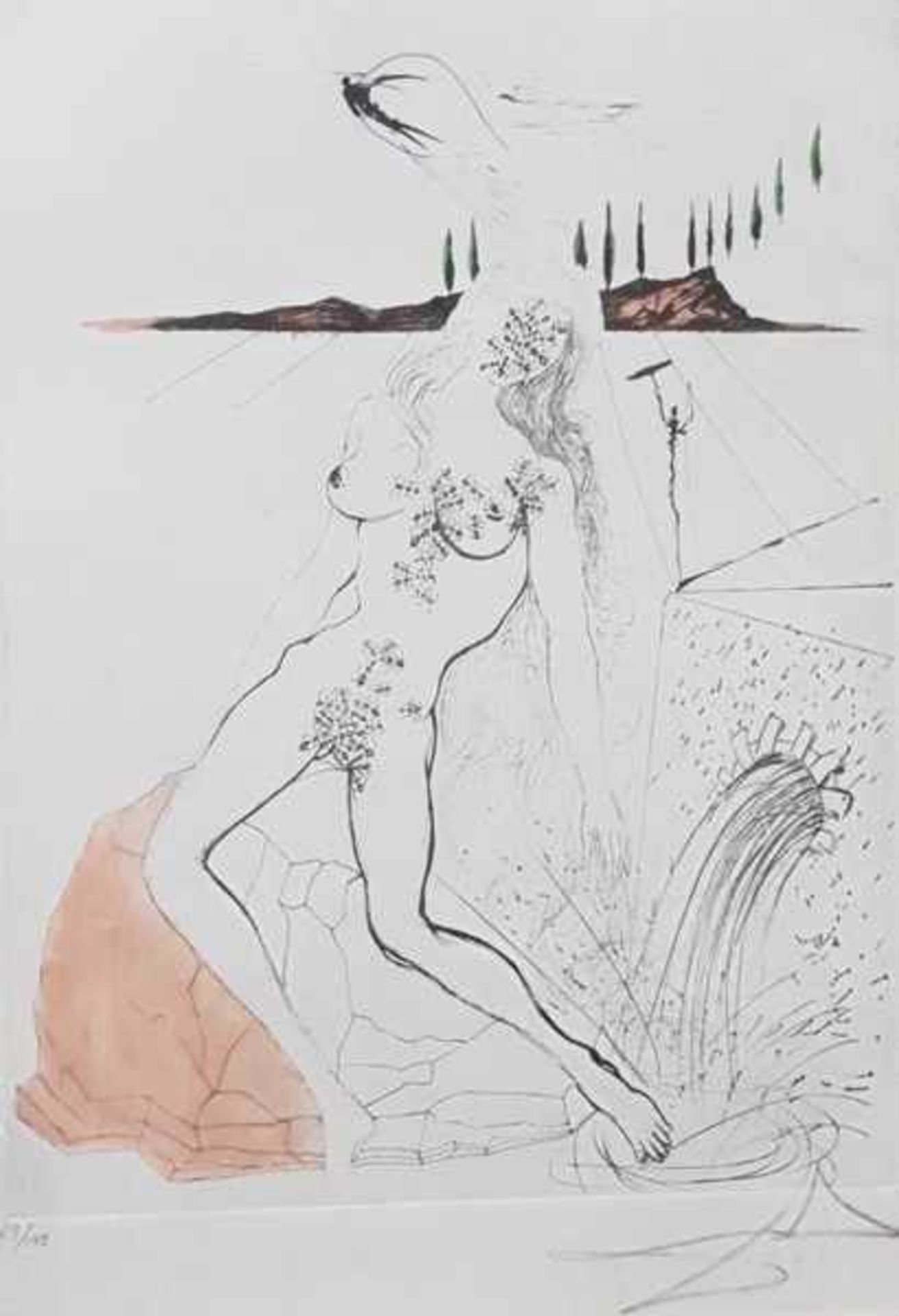 * SALVADOR DALI (1904-1989) Original Farbradierung, Die Quellennymphe,Nr.: 69/145, a la fontaine, - Bild 4 aus 4