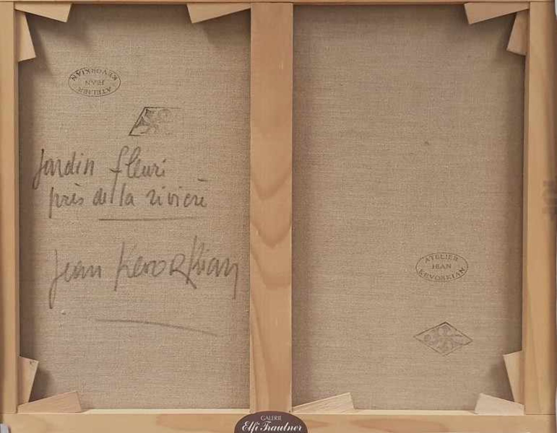 Jean Kevorkian Jardin fleuri Öl auf Leinwand, rechts unten singniert, rückseitig Atelierstempel Jean - Image 3 of 3