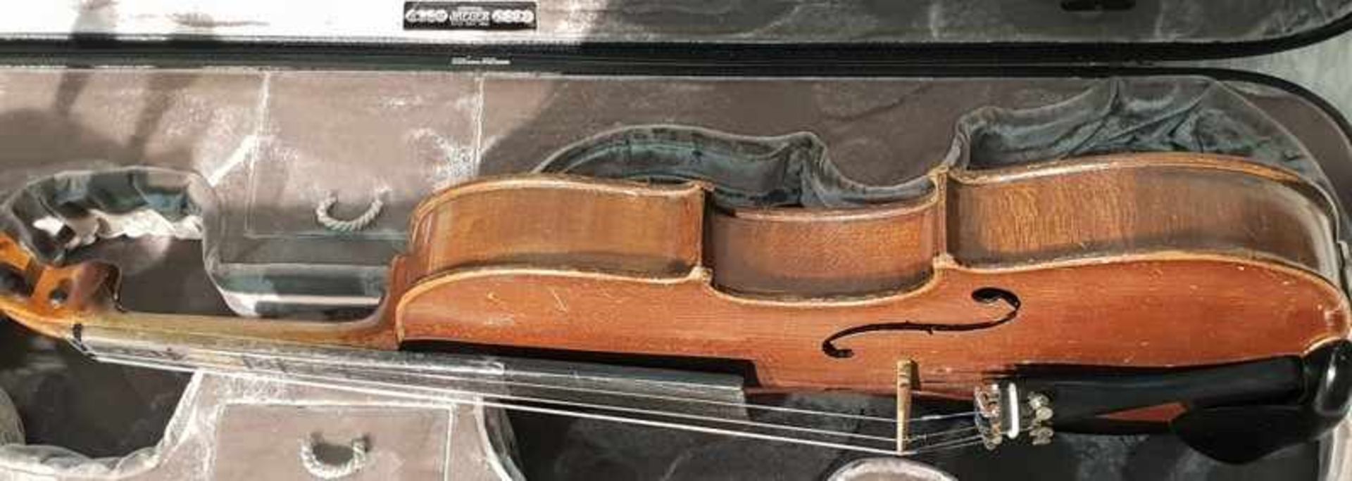 Original Jaeger Geigenkasten mit 4/4 Geige/Violine vermutlich Otto Jäger,Maße Koffer: ca.80x25cm , - Bild 6 aus 8