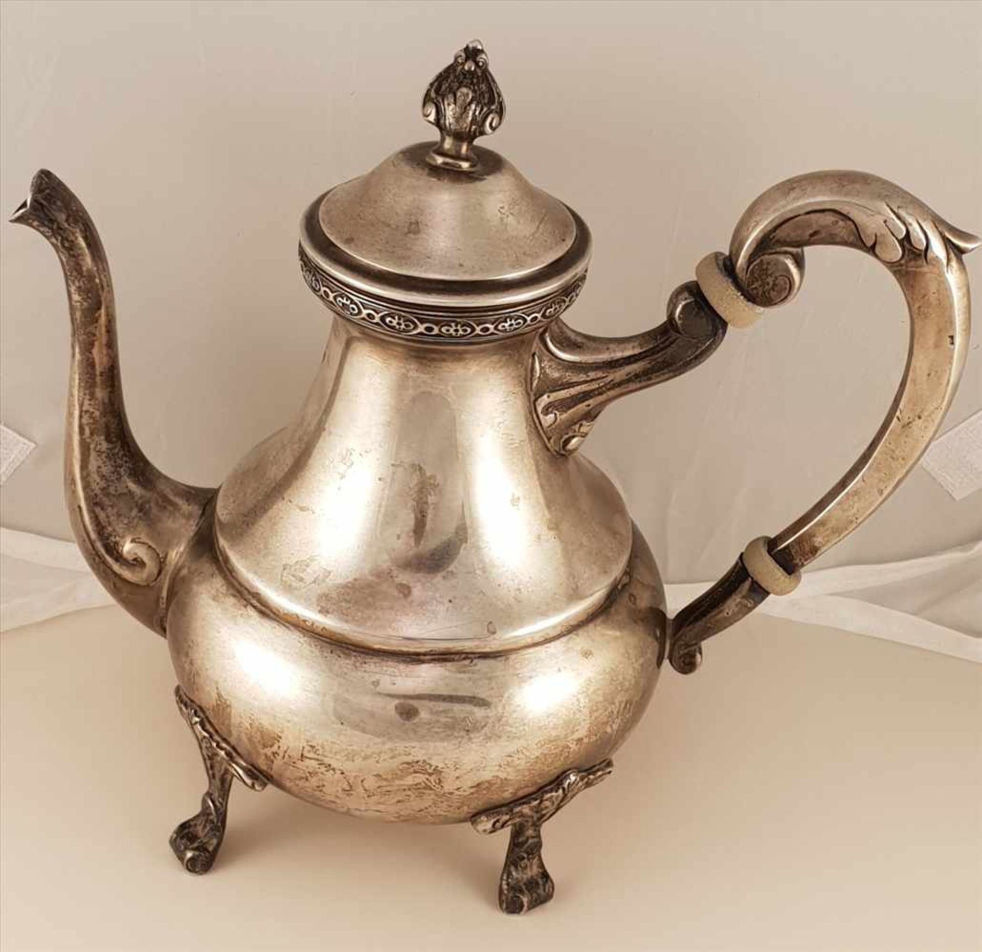 Teekanne, Silber 900, Ägypten, Höhe ca. 18,5cm, 648g
