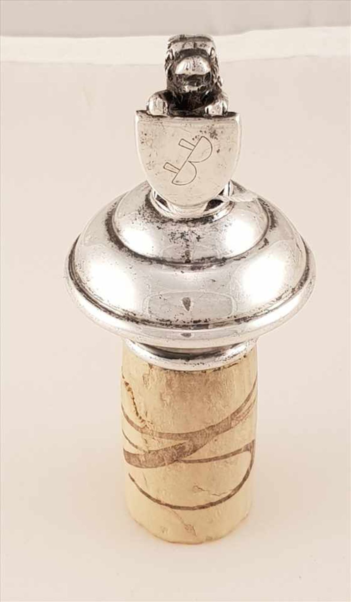 Flaschenstöpsel ,Silber 835, Silberschmiede Monogramm : MB , 1.Hälfte 20.Jhd, Höhe ca. 9cm , 52g