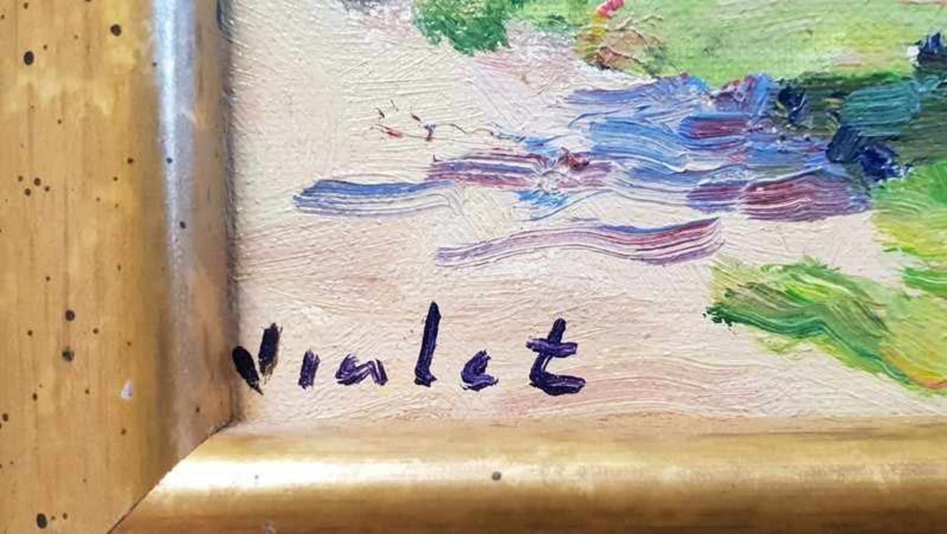 Laurent Vialet (Frankreich, geb. 1967) , Saint Mammes, Öl auf Leinwand,gerahmt, signiert: Vialet, - Image 2 of 2