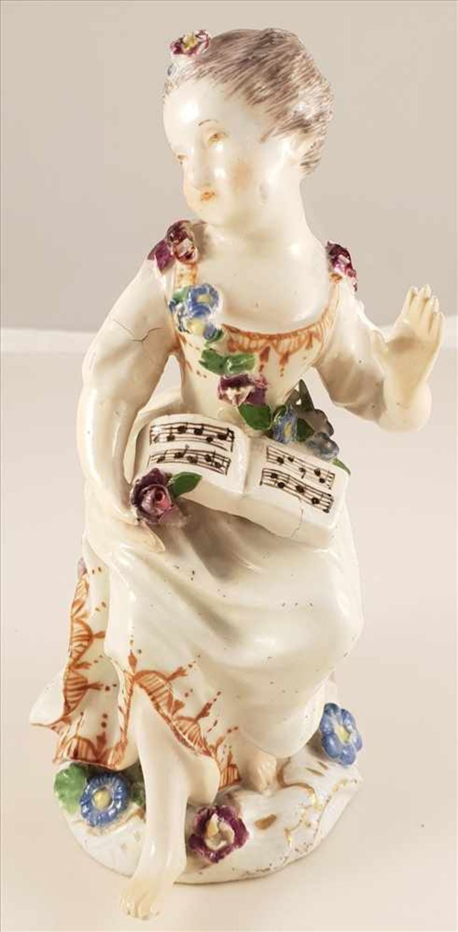 Meissen Figur , Entwurf Johann Joachim Kändler (1706-1775 ), Singendes Mädchen, 18. Jhd. , Höhe: