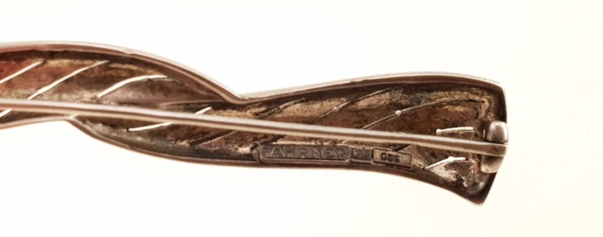 Theodor Fahrner Brosche ,Silber 935, Markasiten , gemarkt TF Fahrner, Länge ca. 7cm , 8,9g , - Image 2 of 2