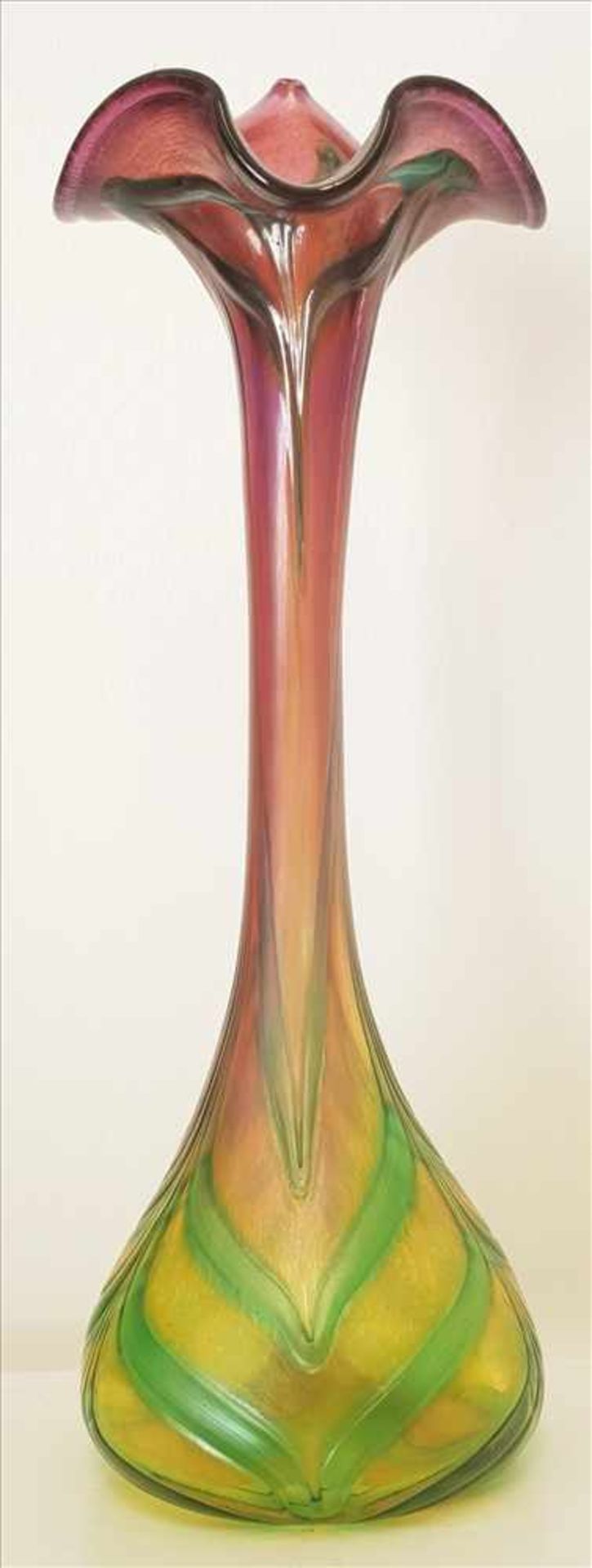 Vase, Glas ,Böhmen , Höhe: 33cm - Image 3 of 3