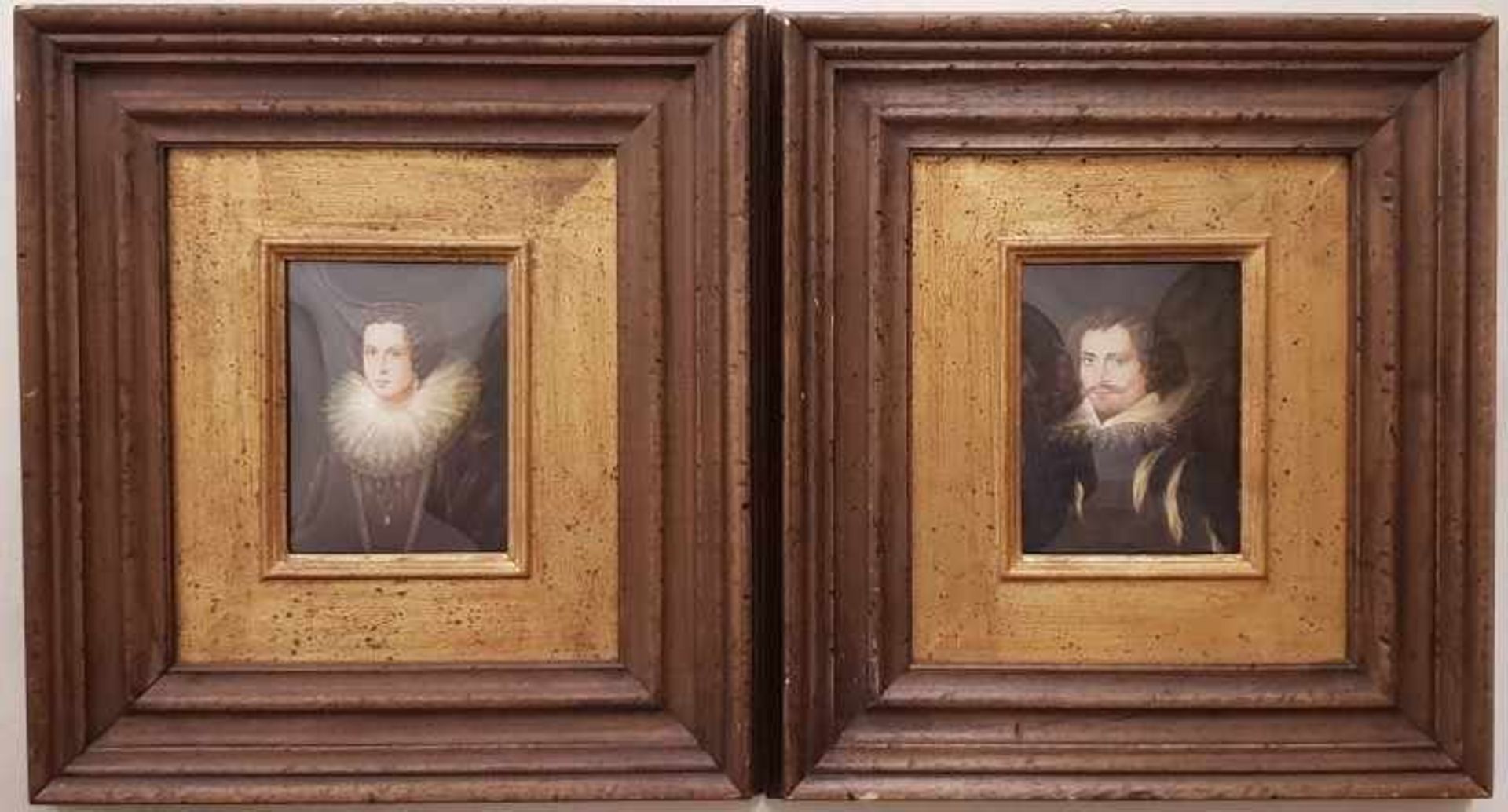 Paar Miniaturmalerei, Porträt Duca di Buckingham und Marie di Medici,je 13x10cm, Aquarell auf