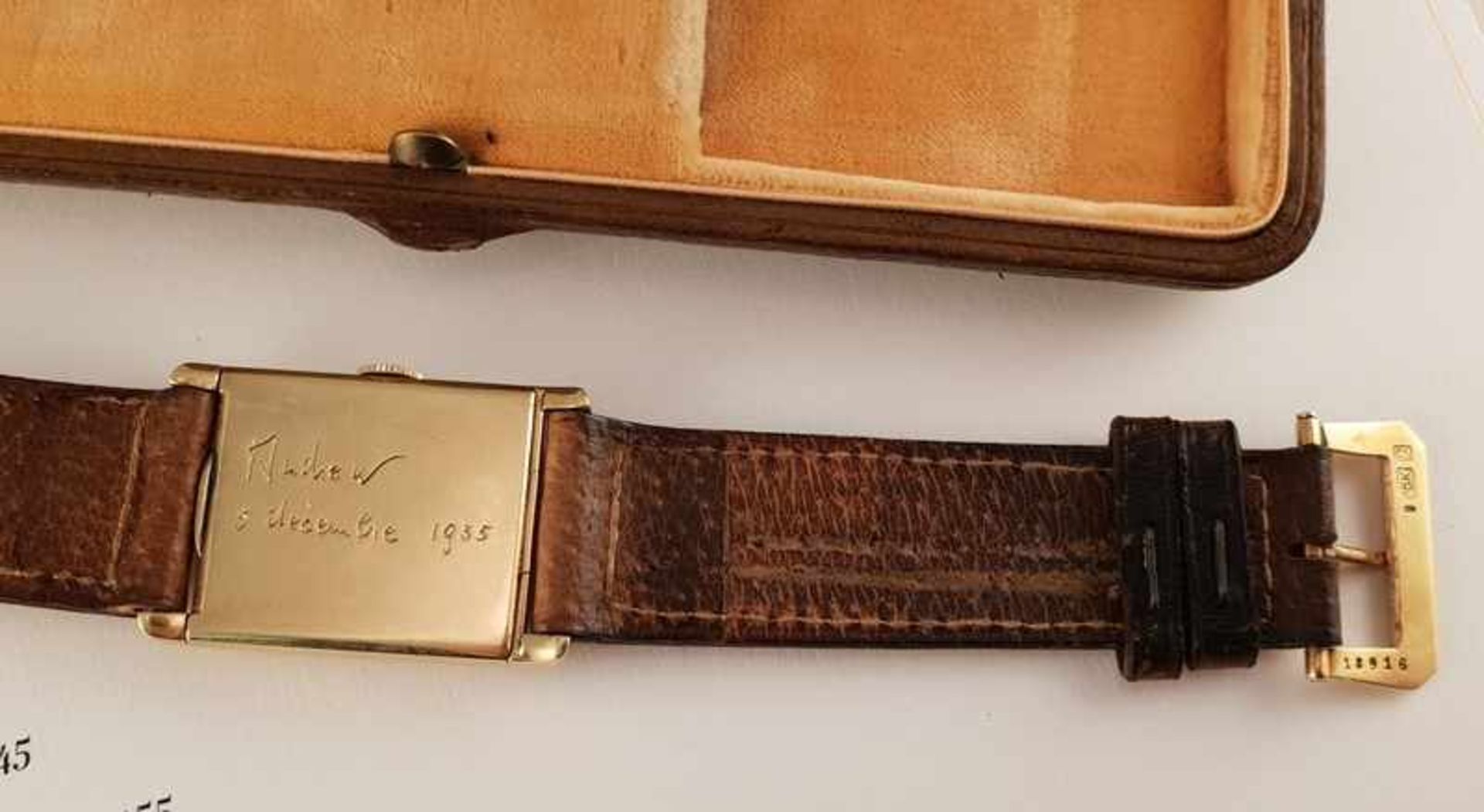 Vacheron Constantin ,Herrenarmbanduhr, Gold 750, Handaufzug, Gehäuse Nr.: 257345, Werknr.: 415155, - Image 2 of 2