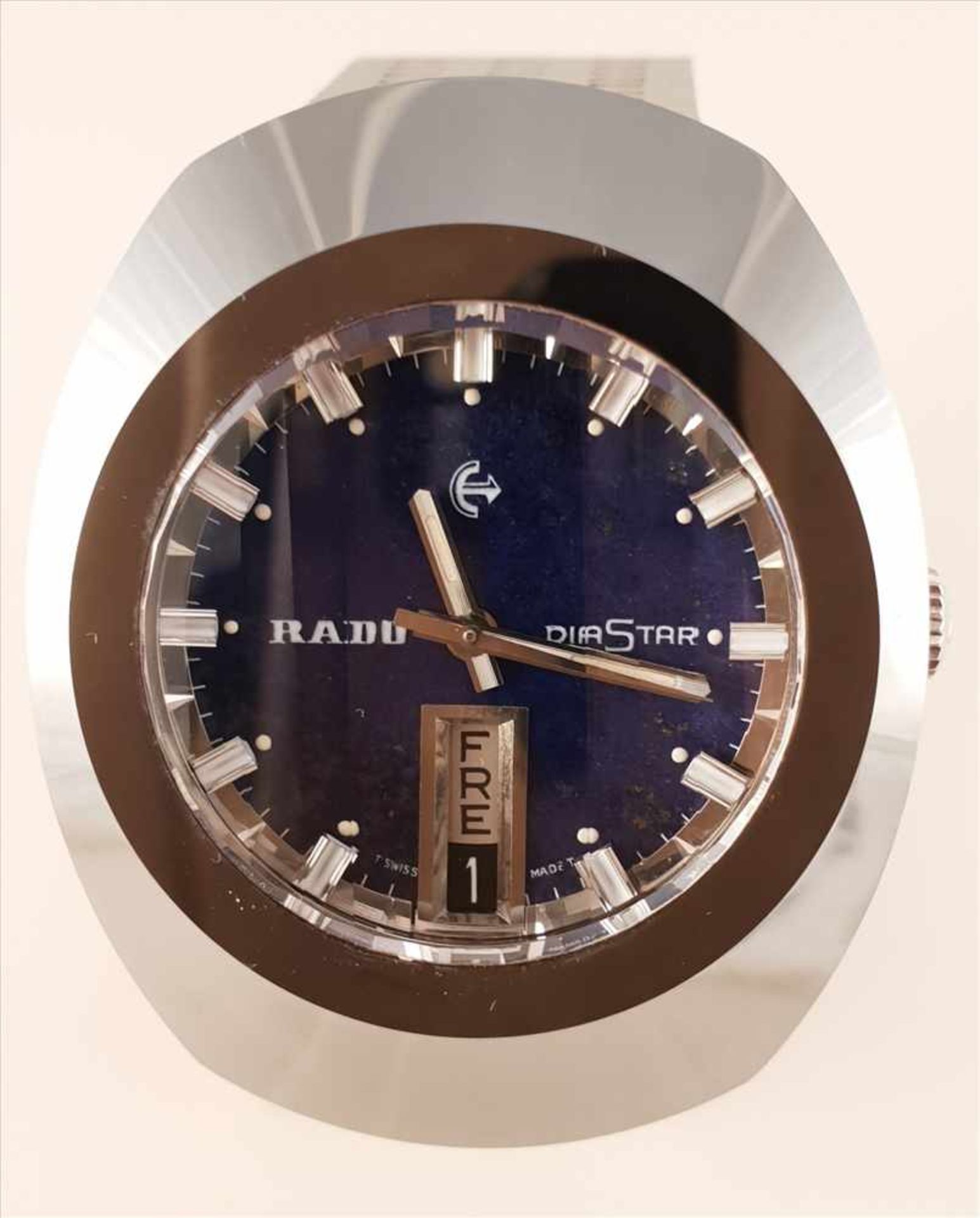 Rado DiaStar Stahl , Herrenarmbanduhr, Automatik, Ankerwerk, aufgelegte Stundenbalken, Minuterie,