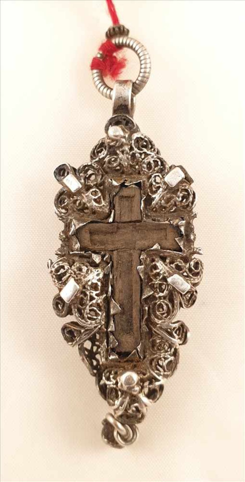Rosenkranz, Silber , 19.Jhd, mit Glasperlen , Gewicht: 45g , Länge: ca. 42cm - Image 3 of 3